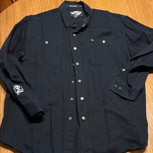 Harley-Davidson Black Cotton Snap button long sleeve Shirt xl